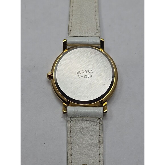 Womens Vintage Becora Gold Tone Watch Floating Rhinestones Crystals New Battery - Picture 11 of 11